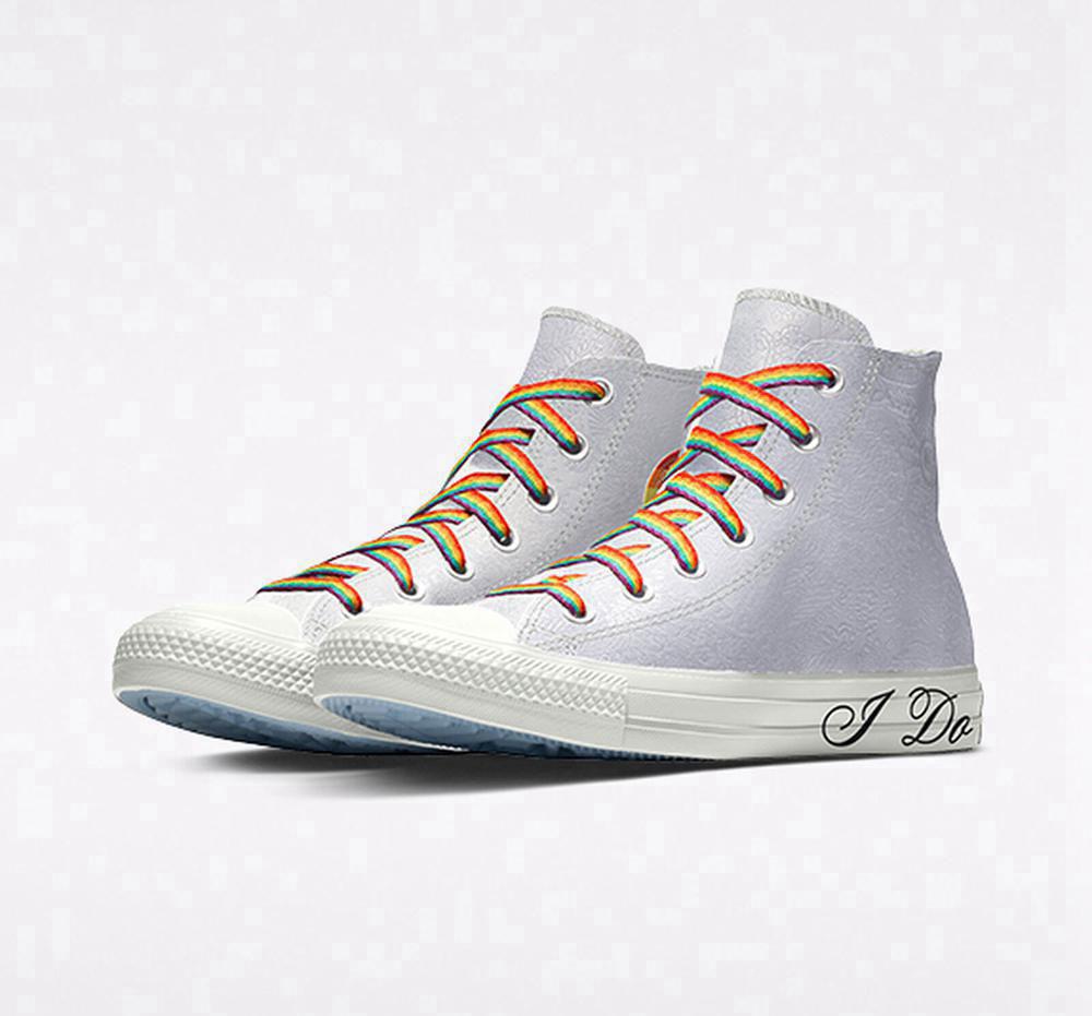 Pánské Vysoké Converse Custom Chuck Taylor All Star Premium Wedding By You Unisex Bílé | 014952EIN