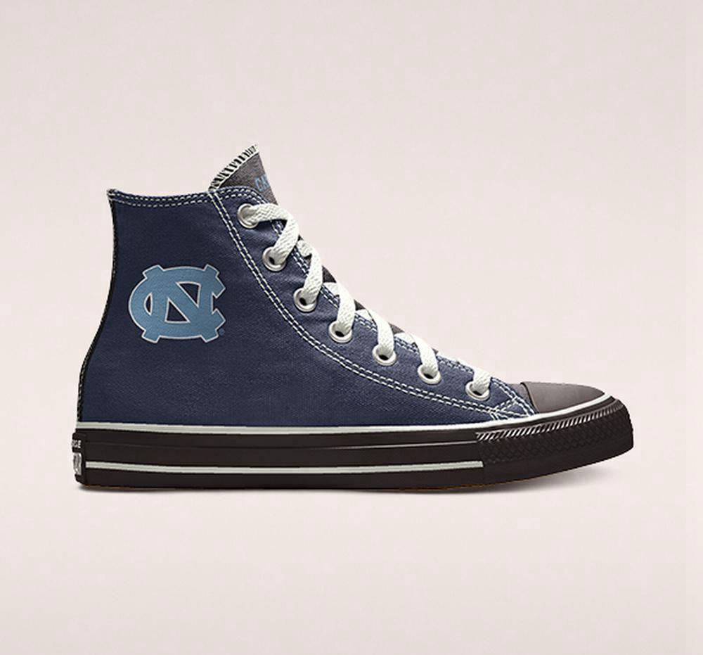 Pánské Vysoké Converse Custom Chuck Taylor All Star University Of North Carolina Tar Heels By You Unisex Tmavě Blankyt | 608532CPA