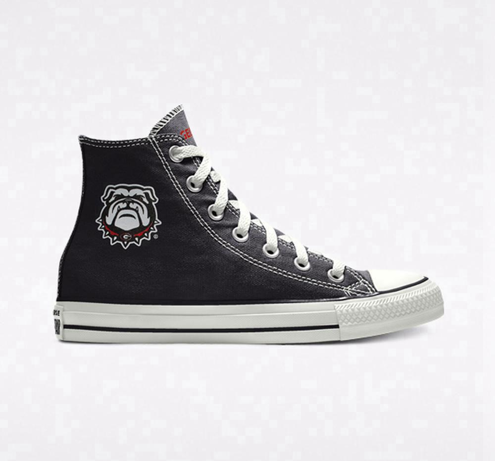 Pánské Vysoké Converse Custom Chuck Taylor All Star University Of Georgia Bulldogs By You Unisex Černé | 920617DLV