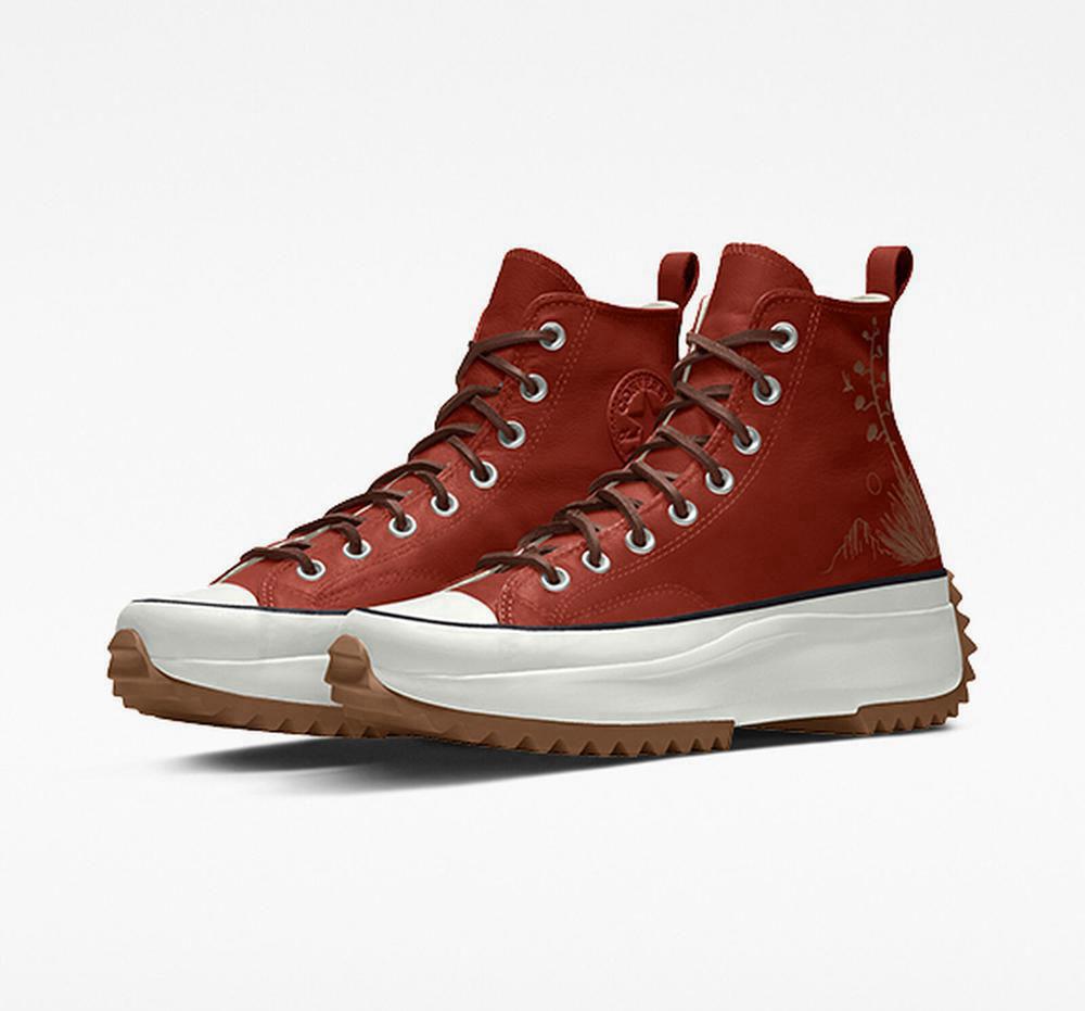 Pánské Vysoké Converse Custom Run Star Hike Platformy Læder By You Unisex Oranžové | 564308DVZ